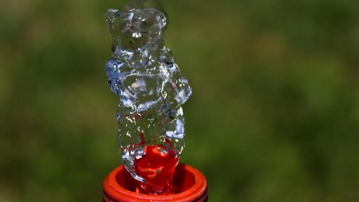 A hose-end tap timer threaded onto an outdoor faucet with a garden hose attached